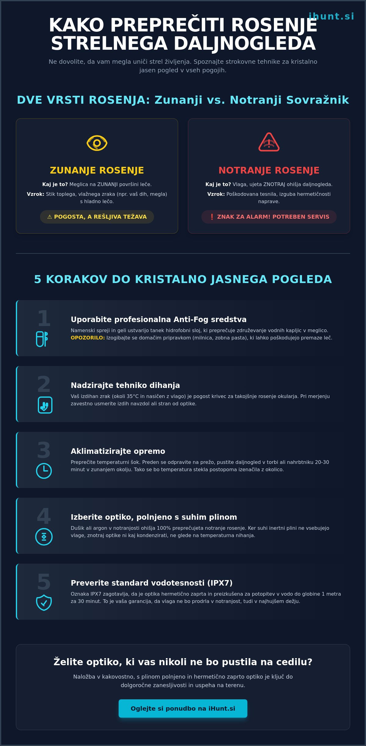 Kako preprečiti rosenje daljnogleda: Celovit vodnik za lovce (2026)